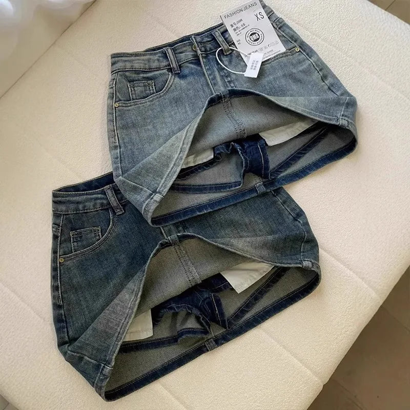 Saia Jeans Feminina Retrô Cintura Alta – Modela e Valoriza