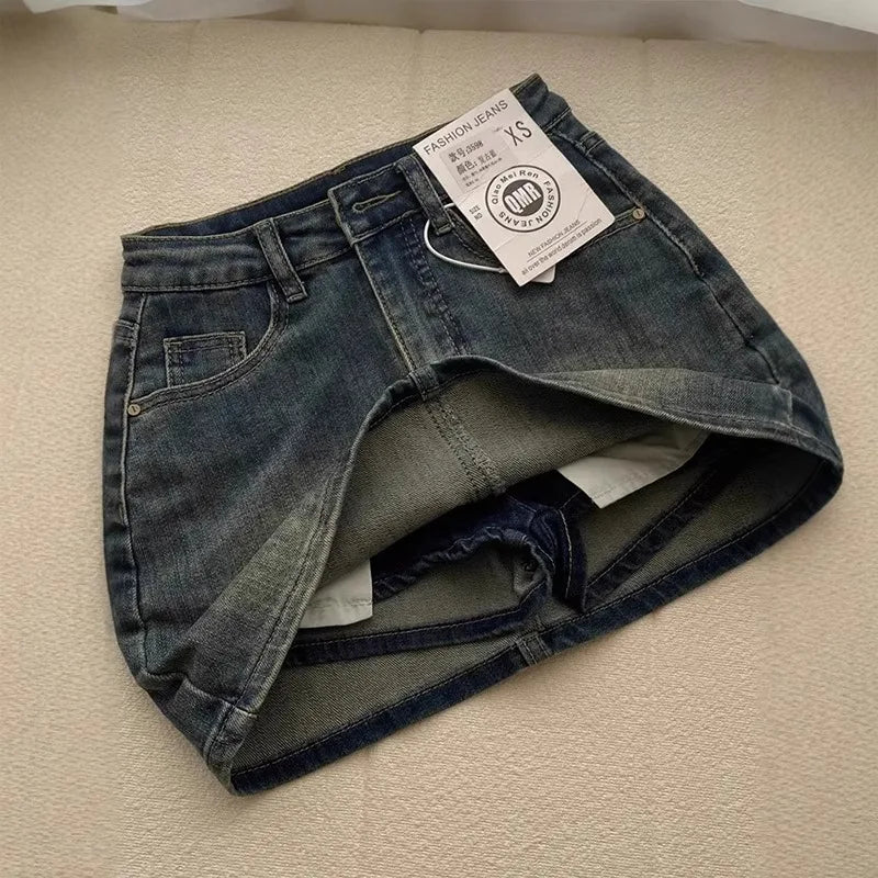 Saia Jeans Feminina Retrô Cintura Alta – Modela e Valoriza